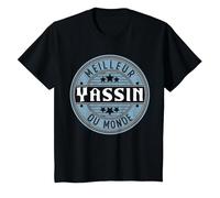 Yassin | Meilleur Yassin du Monde | Hommes & Garçons T-Shirt, Enfant, Noir, 2 Ans