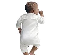 YASSON Combinaison Enfant Bébé Coton Doux avec Aile Casual Mignon Chic Pyjama Barboteuse Blanc 3-6 Mois/Tag 70