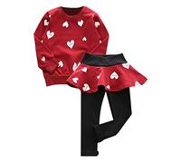 YASSON Ensembles Fille Jupe Legging Pull Combinaison Princesse Casual Confortable Respirant Motif Mignon Printemps Automne pour Bébé Enfant