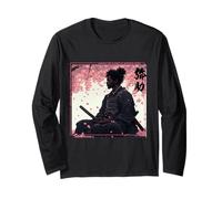 Yasuke Black Samourai Africain Méditant Sous Cerisier Fleur Manche Longue