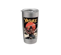 Yasuke Samouraï Africain Japon Histoire des Noirs Gobelet isotherme en acier inoxydable double paroi