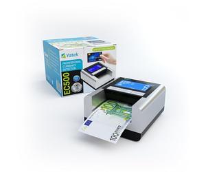 YATEK Détecteur de faux billets EC500 avec batterie incluse et lampe UV pour détection de chèques et cartes de crédit, compatible avec tous les nouveaux billets en euro