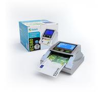 YATEK Détecteur de faux billets EC580 avec 6 méthodes de détection, avec batterie incluse et prêt pour les nouveaux billets de 100 et 200 €