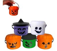 Yately Mini seau d'Halloween avec poignées, mini seau d'Halloween avec poignées, citrouille Boo Buddies Décorations Trick or Treat(5PCS)