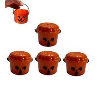 Yately Mini seau d'Halloween avec poignées, mini seau d'Halloween avec poignées, citrouille Boo Buddies Décorations Trick or Treat(Orange A)