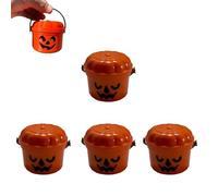 Yately Mini seau d'Halloween avec poignées, mini seau d'Halloween avec poignées, citrouille Boo Buddies Décorations Trick or Treat(Orange B)