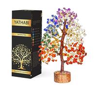 YATHABI Arbre chakra - Cristaux de guérison - Arbre de vie en cristal - Feng Shui - Cristaux et pierres précieuses - Décoration spirituelle - Porte-bonheur - Arbre à sept chakras - Pierre chakra
