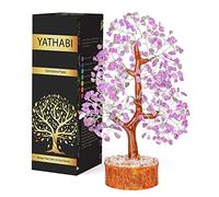 YATHABI Arbre de guérison en améthyste Feng Shui avec cristaux de guérison et bonsaï pour la bonne chance, la prospérité et la prospérité spirituelle et décoration de la maison Fil d'argent (taille :