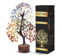 YATHABI Décoration d'arbre de Vie à 7 Chakras - Arbre en Cristal - Décoration Feng Shui - Bonsaï en Cristal - Arbre en Pierres précieuses - Pierres précieuses et Cristaux - Arbre Spirituel - Pierres