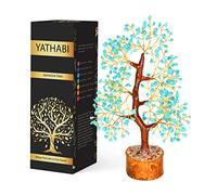 YATHABI Sculpture en cristal de turquoise, arbre à monnaie Feng Shui, porte-bonheur, énergie positive, accessoire de bureau décoratif
