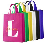 Yatihugy Sacs d'épicerie réutilisables personnalisés avec logo, sacs fourre-tout personnalisés pour événements d'affaires, voyage, usage quotidien, Initiales a, 1 pack