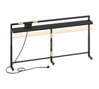 YATINEY 180 cm Console Étroite, Hauteur Réglable 70-90 cm, Table de Canapé, Multiprise Coulissante (2 AC, 1 USB-A, 1 Type-C), Câble 2 m, pour Entrée, Couloir, Salon, Chambre, Noir