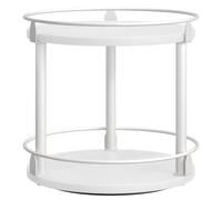 YATINEY Étagère à Épices, Organisateur Pivotant, Plateau Rond à 2 Niveaux, Plateau à Épices Rotatif, pour comptoir de Cuisine, Table à Manger, Coiffeuse, Bureau, Blanc XSR22WW