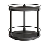 YATINEY Lazy Susan SR22BK Étagère à épices rotative à 2 niveaux pour comptoir de cuisine et armoire Noir