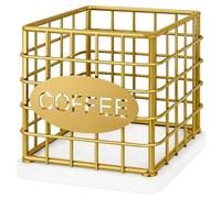 YATINEY Organiseur de dosettes de café, panier de rangement de capsules de café de grande capacité pour tasse K, panier de rangement pour capsules de café avec base en bois, pour comptoir de cuisine