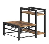 YATINEY Porte-Capsules, Organisateur pour K-Cups, Support de Machine à Café avec étagères et 2 tiroirs pour 56 K-Cups, Marron Rustique et Noir XKH01BR