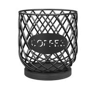 YATINEY Porte-dosettes de café, grande capacité de rangement pour tasse K, panier à dosettes de café polyvalent avec base en bois, pour comptoir de cuisine, bureau, bar à café, noir KH09BB