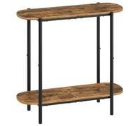 YATINEY Table Console, Bout de Canapé à 2 Niveaux, Table d’Entrée, Table derrière Le canapé, avec Cadre métallique, Gain de Place, pour Salon, entrée, Hall, Marron Rustique et Noir XCT01BR
