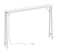 YATINEY Tables Consoles Étroites Largeur 240cm, Bouts de Canapé Fins avec Multiprise, Tables d’Entrée, pour Arrière du Canapé, Entrée, Couloir, Blanc, XCT05CWW