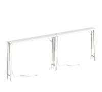 YATINEY Tables Consoles Étroites Largeur 240cm, Lot de 2, Bouts de Canapé Fins avec Multiprise, Tables d’Entrée, pour Arrière du Canapé, Entrée, Couloir, Blanc, XCT05L2CWW
