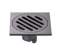 YATINGZHANG Siphon De Sol Drain de Douche Baignoire en Argent Noir Mat carré Laiton 10 cm Grille Drainage Sol(5)
