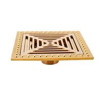 YATINGZHANG Siphon De Sol Grilles à déchets de Sol sculptées en Laiton Antique, carré, Art Vintage, Salle Bains, 15cm x(A)