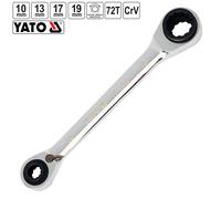 YATO Clé Mixte à Cliquet Double Anneau Réversible 10-13 17-19 mm