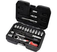 Yato Coffret à outils - Coffret à cliquet 1/4" - Boîte à noix - Kit d'outils pour voiture - 29 pièces