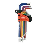 YATO Coloré Inbus Hexagonal Creux Angle Jeu de Clés Crv 9tlg Tête Sphérique