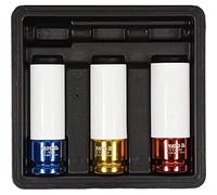 YATO Douilles à choc YT-1056 Acier molybdène-chrome 17-21 mm 3 pièces pour jantes en aluminium