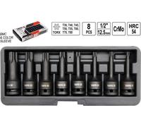 YATO Jeu de 8 douilles Torx Clé à choc Noir YT-1065