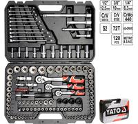 YATO Jeu de clés à douille 120 pces Coffret à outils Clé à cliquet Jeu d'outils
