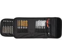 Yato, modèle YT-08195, brosse de nettoyage, idéale pour enlever la saleté sur les surfaces délicates, poils en laiton, nylon et acier inoxydable, couleurs noir, orange et blanc.