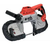 YATO, modèle YT-82188, scie à ruban 18V, sans batterie ni chargeur, idéale pour des coupes précises dans le bois et le métal, outil puissant et efficace pour les travaux de menuiserie.
