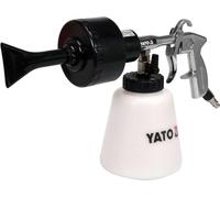 YATO Pistolet à Mousse Professionnel à air comprimé en Aluminium léger et Stable, 113 l/Min, buse Turbo, Bouteille de détergent de 1 Litre, réglable, Mousse