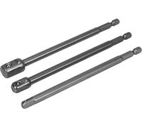 YATO YT-04628 Lot de 3 adaptateurs hexagonaux 1/2", 3/8", 1/4" 150 mm de long