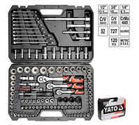 Yato Douilles YT-38801 – Lot de 120 (1/4", 3/8" et 1/2")