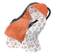 YATOLA Mer Animaux Couverture avec Capuche Couverture Bébé Siège Couverture Landau Moelleuse Couverture Enveloppante Nid d Ange siège Auto Cadeau Naissance Fille Garcon Blanket (Blanc Orange)