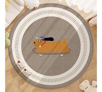 YATOLA Tapis pour Salon Chambre Moelleux Confortable Antidérapant Intérieur Fille Enfant éducatif Coucher Salle Jeux Décoration Coussinet Protecteur Tapis Animal Chien Géométrie (Gris 2, 60x60cm)