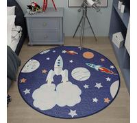 YATOLA Tapis pour Salon Chambre Moelleux Doux Confortable Antidérapant Intérieur Fille Enfant éducatif Coucher Salle Jeux Décoration Coussinet Protecteur Tapis étoile Cerf Voiture (Violet, 120x120cm)