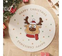 YATOLA Tapis pour Salon Chambre Moelleux Doux Confortable Antidérapant Intérieur Fille Enfant éducatif Coucher Salle Jeux Décoration Grands Coussinets Arc-en-Ciel Noël Géométrie (Crème 1, 100x100cm)