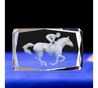 YATOSEEN 3D Laser K9 Crystal Ride Cheval Ornement Figurine Cadeaux, Home Decor Artisanat Cheval Idées Cadeaux pour Les Amoureux Des Chevaux Petite Amie Femme Maman Couples, Anniversaire Saint Valentin