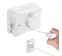 YATOSEEN 5,1 mètres Étendoir à Linge rétractable Fil, ne s'affaisse Pas, Extensible, pour intérieur et extérieur, Fixation Murale en Acier Inoxydable, Gain de Place (Blanc Simple)