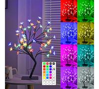 YATOSEEN Arbre Artificiel de Cerisier en Fleurs avec 48 LED, Éclairage RVB avec Télécommande, 16 Couleurs Changeantes, Veilleuse Décorative pour la Maison, idéal pour la Saint-Valentin, Noël (48 LED)