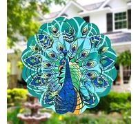 YATOSEEN Carillon éolien Rotatif en métal en Forme - Girouette de 12 inch, Cadeau décoratif, décoration Suspendue d'intérieur et d'extérieur pour Jardin, Cour, Patio,Cour arrière ou Porche (Paon)