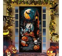 YATOSEN Rideau de Porte d'Halloween - Couverture Fantôme Festival - Bannière de Fond Horreur - Décoration pour Porte d'Entrée (G)