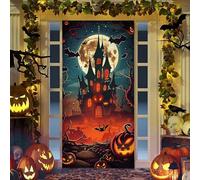 YATOSEN Rideau de Porte Halloween - Couverture Festival Fantôme Horreur Monstre - Fond Bannière pour Porte D'entrée Extérieur - Décoration d'Halloween (D)