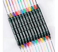 Yatrosynth 12 Couleurs Feutre Acrylique, Double Pointes Marqueur en MéTal pour Rock Painting, Verre, Papier, Toile, Céramique, Tissu, DIY