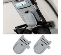 Yatrosynth 2 Pièces Porte Lunettes pour Voiture, Magnétique Pare Soleil Voiture Accessory Clip, pour Lunettes de Soleil Carte Ticket - Gris