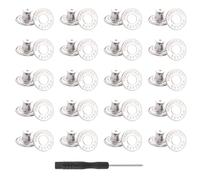 Yatrosynth 20 Piecès Bouton de Jeans, Boutons Jeans Métalliques DIY, 17mm Réglables Bouton de Pantalon, pour la Réparation de Vêtements, Denims - Argent